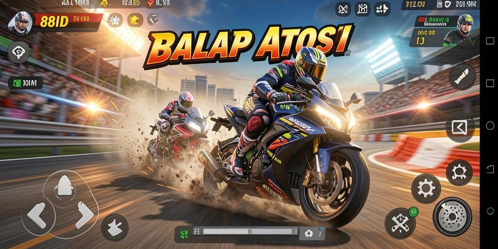 Tangkapan layar 88ID menampilkan aksi balap motor yang mendebarkan.