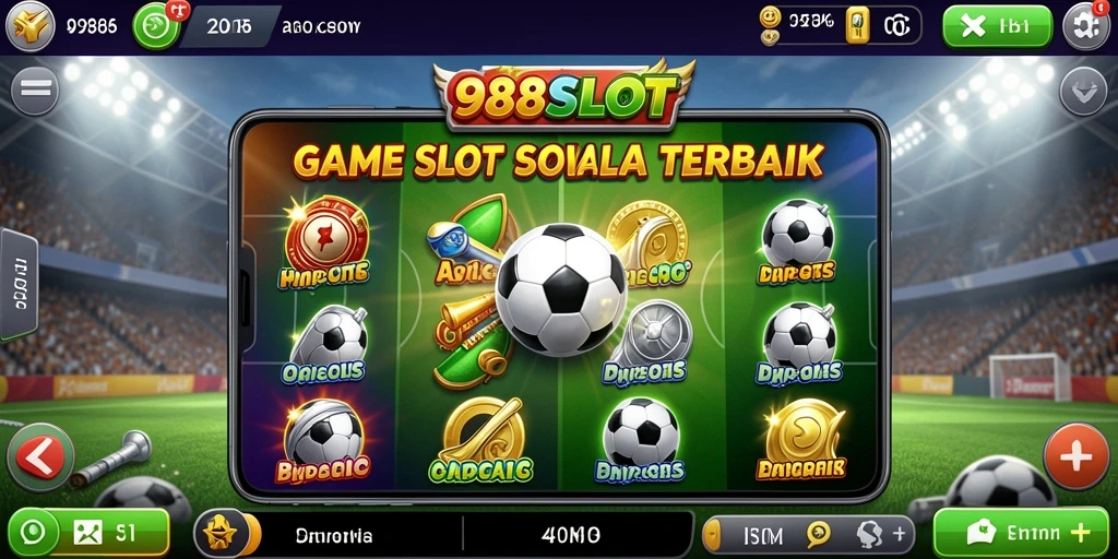 Gameplay seru dalam 988SLOT dengan tema sepak bola yang menarik.