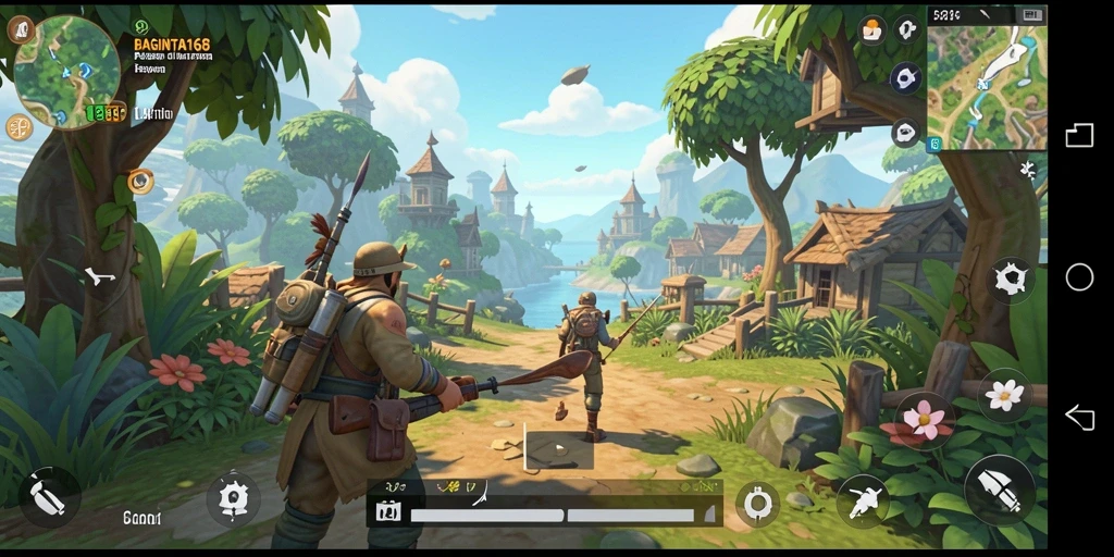 Screenshot gameplay BAGINTA168 menampilkan keindahan dunia terbuka yang luas.