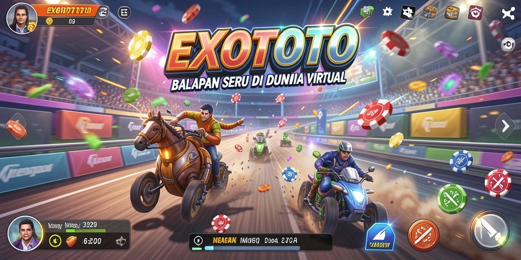 Gameplay seru balapan di EXOTOTO dengan lintasan mendebarkan.