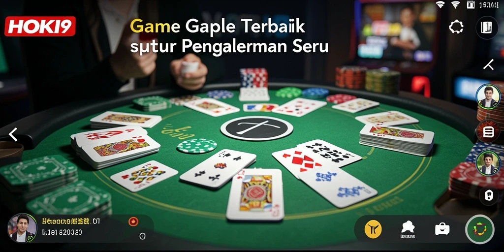 Screenshot HOKI9 menampilkan gameplay Gaple yang seru dan interaktif.