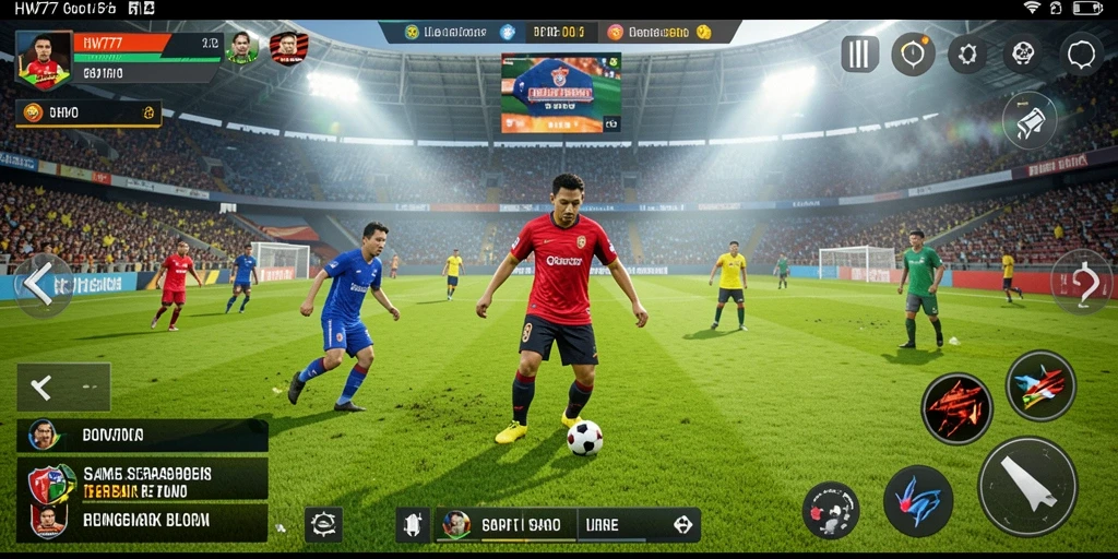 Gameplay menarik HW777 dengan aksi sepak bola yang intens.