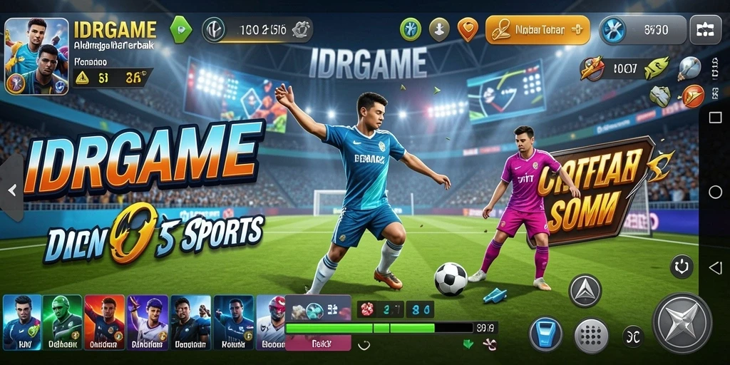 Screenshot gameplay IDRGAME dengan aksi olahraga yang mendebarkan.