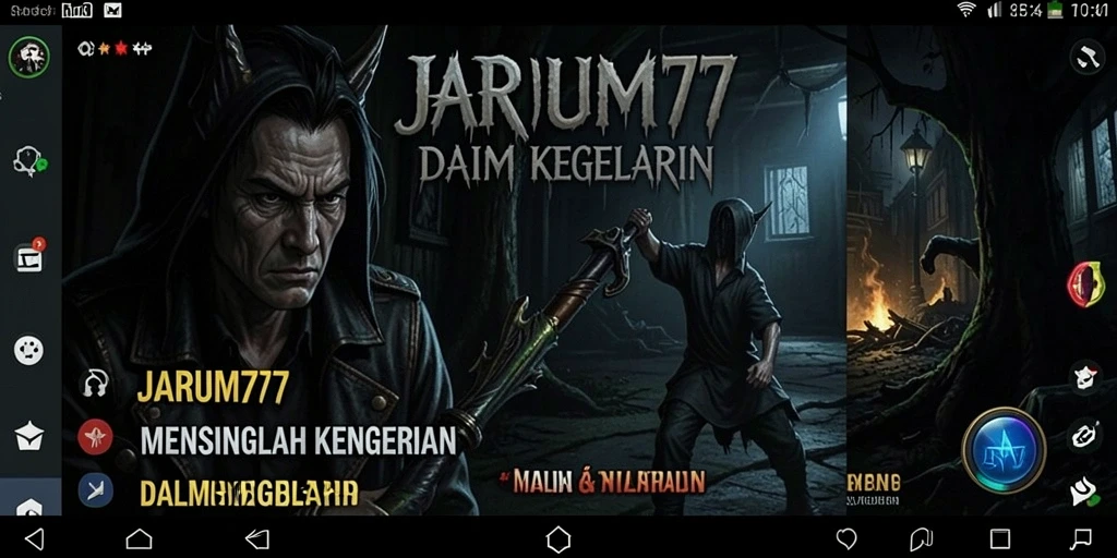 Screenshot gameplay JARUM77 yang menampilkan suasana Horror yang mencekam.
