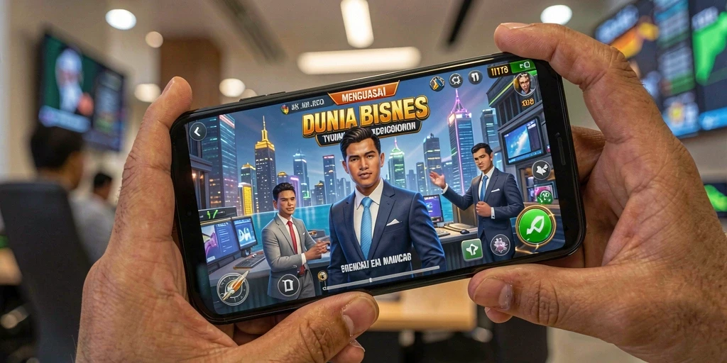 Tampilan gameplay menarik dari JKT8 dengan elemen Tycoon.
