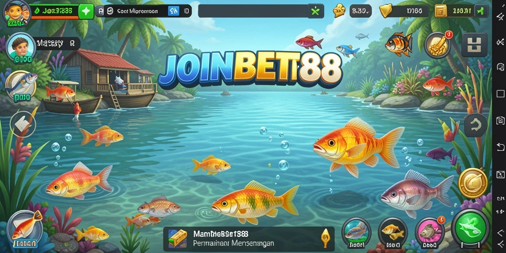 Screenshot gameplay <strong>JOINBET88</strong> yang menunjukkan pengalaman memancing yang mendebarkan.