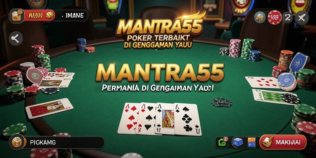 Tampilan grafis gameplay Poker di MANTRA55 yang menarik.