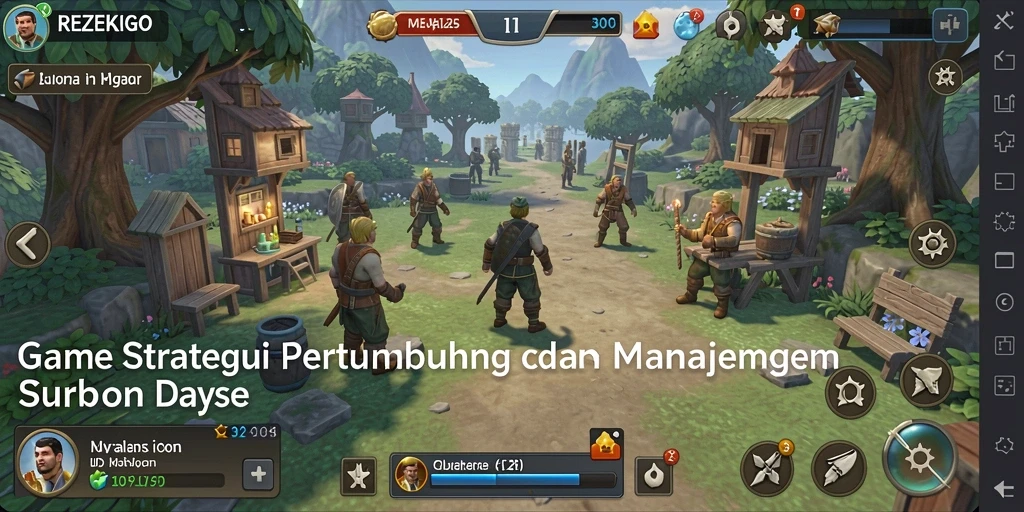 Screenshot utama REZEKIGO menampilkan antarmuka pembangunan kerajaan yang dinamis.