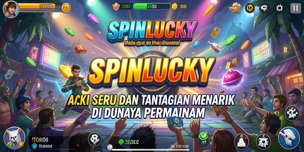 Tampilan seru dari gameplay SPINLUCKY yang penuh aksi.